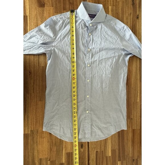 Ralph Lauren Purple Label White and Blue Checks Button Up Shirt Mens 15.5 - Picture 13 of 16